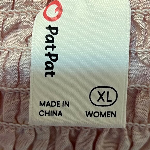 PatPat Pink Boho Paisley Midi Dress XL Short Puff Sleeves V-Neck 100% Viscose Ru - Picture 2 of 16